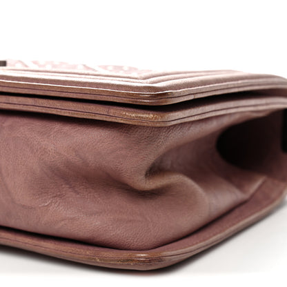 Chanel Crumpled Lambskin Medium Studded Boy Flap Pink 9 of 10