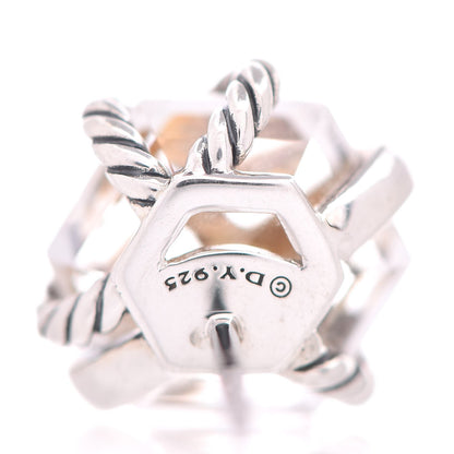 David Yurman Sterling Silver Diamond Crystal 10mm Cable Wrap Earrings 3 of 4