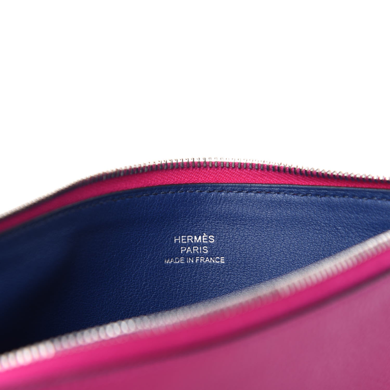 Hermes Evercolor Atout Pouch Rose Pourpre Bleu Saphir 6 of 7