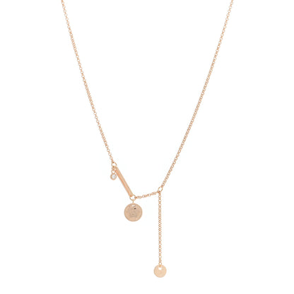 Hermes 18K Rose Gold Diamond PM Ex-Libris Pendant Necklace 1 of 6