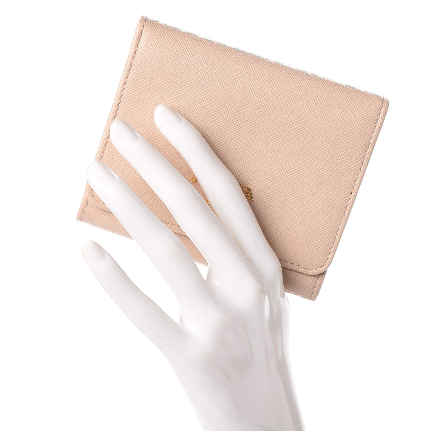 Saffiano Metal Tri-Fold Compact Wallet Cipria