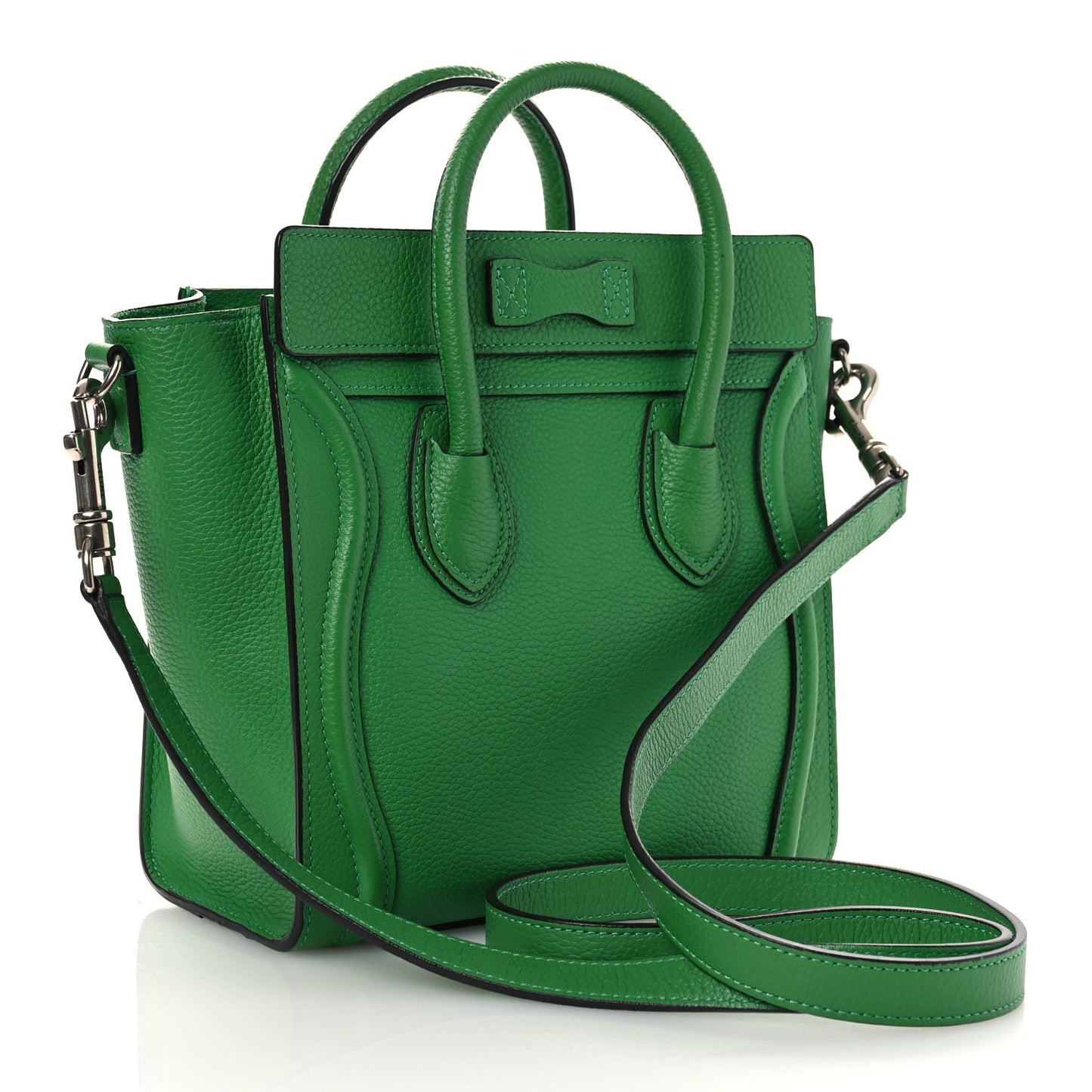 Drummed Calfskin Nano Luggage Mint