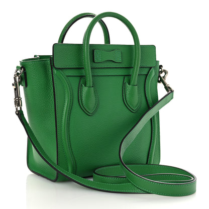 Celine Drummed Calfskin Nano Luggage Mint 3 of 11