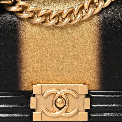 Chanel Metallic Glazed Calfskin Small Boy Flap Black Gold 8 of 10