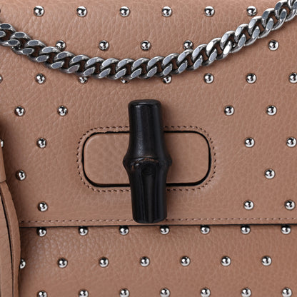 Gucci Calfskin Studded Medium Miss Bamboo Shoulder Bag Camelia 7 of 9