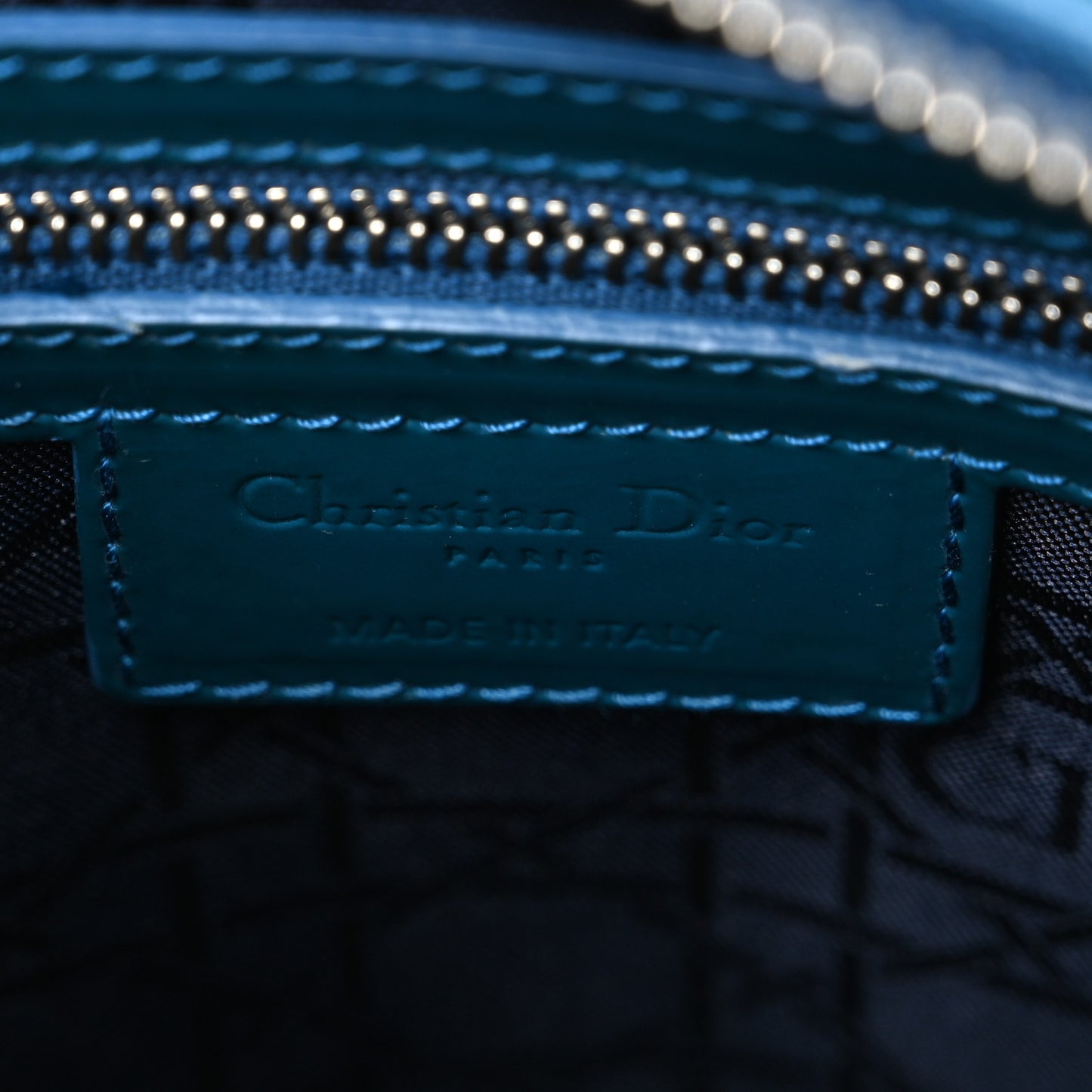 Patent Cannage Medium Lady Dior Blue