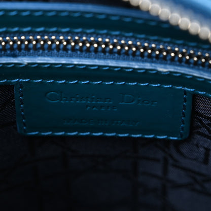 Christian Dior Patent Cannage Medium Lady Dior Blue 7 of 15