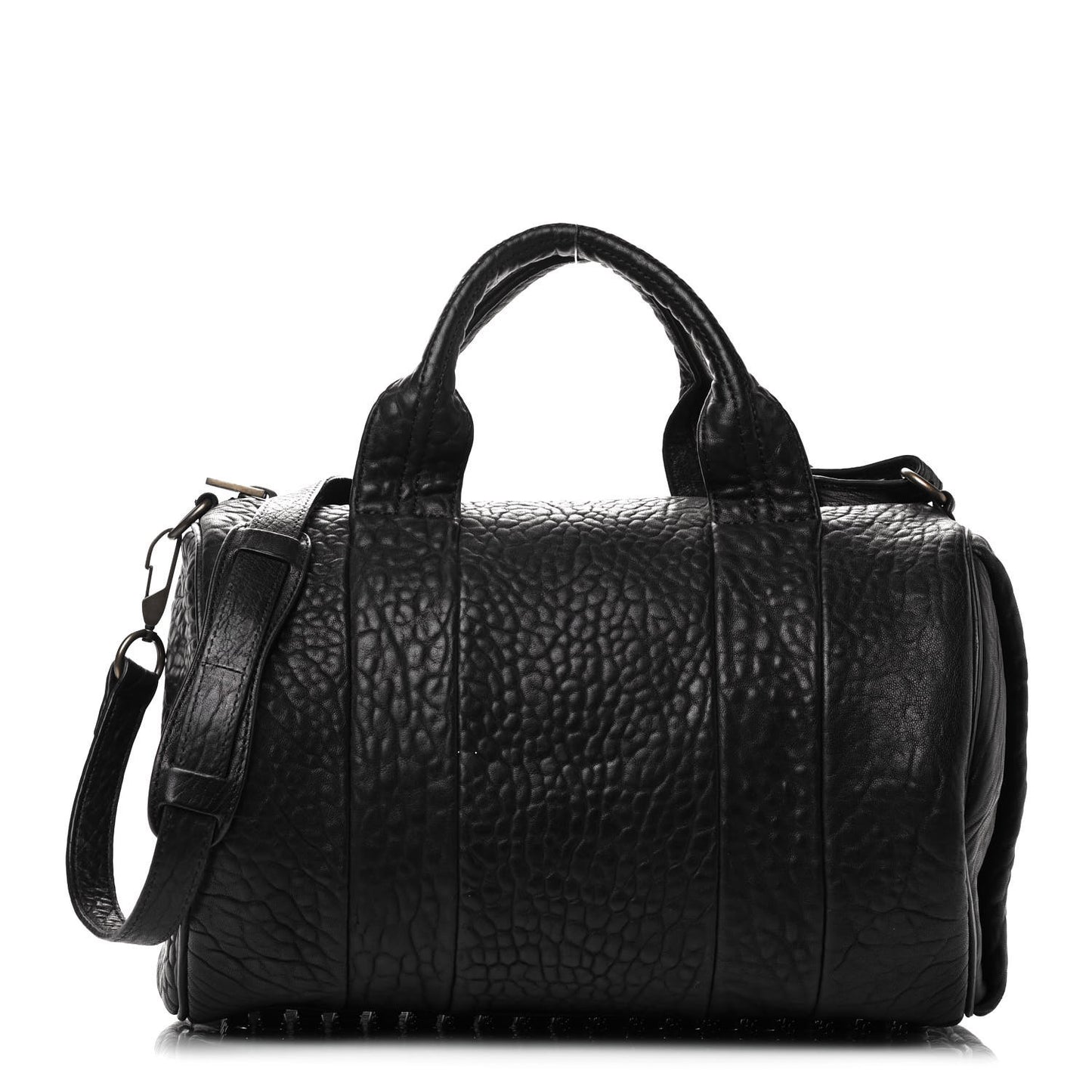 Pebbled Lambskin Rocco Black Antique Brass Hardware