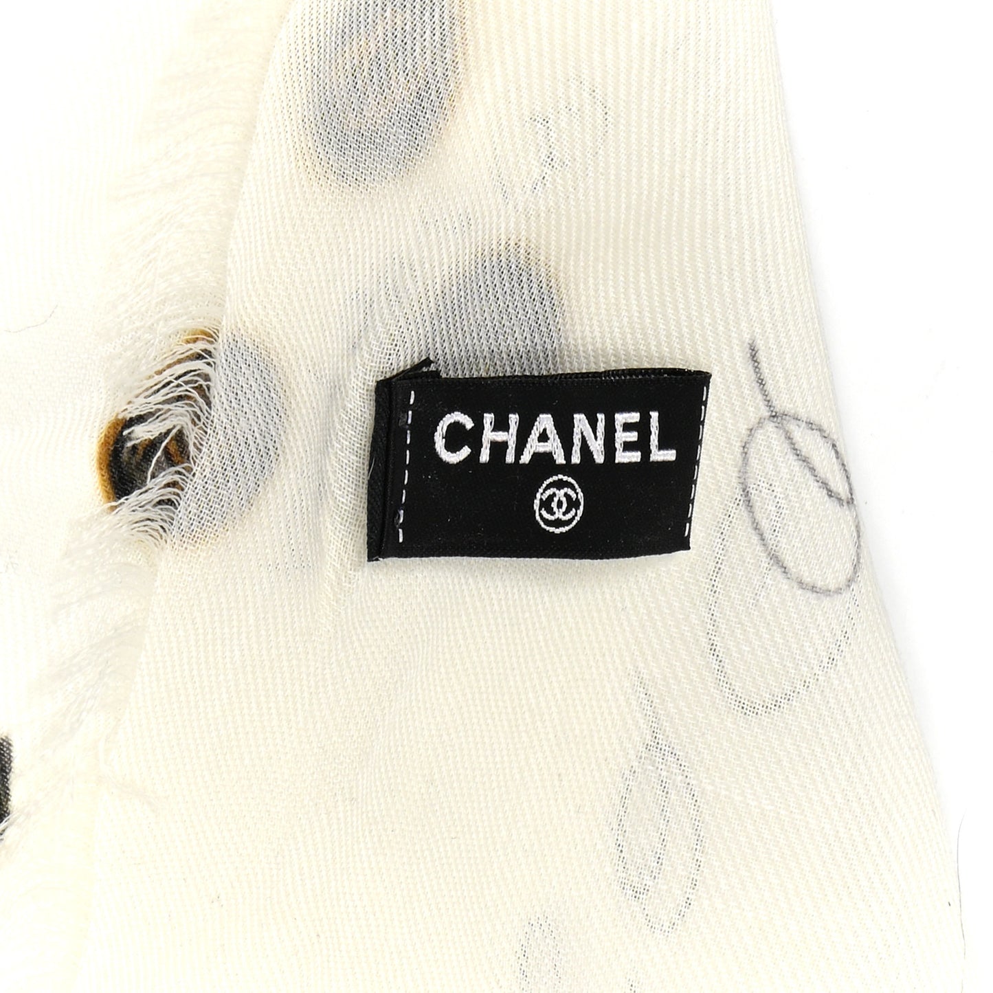 Cashmere Logo Icon Shawl Ivory Multicolor