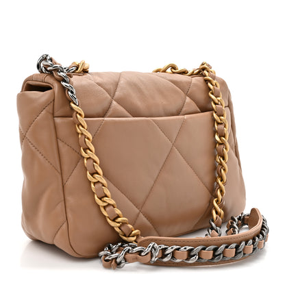 Chanel Lambskin Quilted Medium Chanel 19 Flap Beige 2 of 10