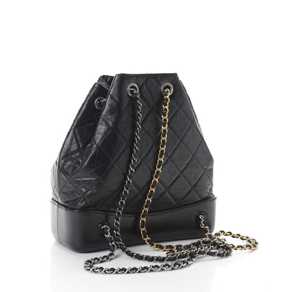 Chanel Aged Calfskin Quilted Gabrielle Backpack Black 3 of 14