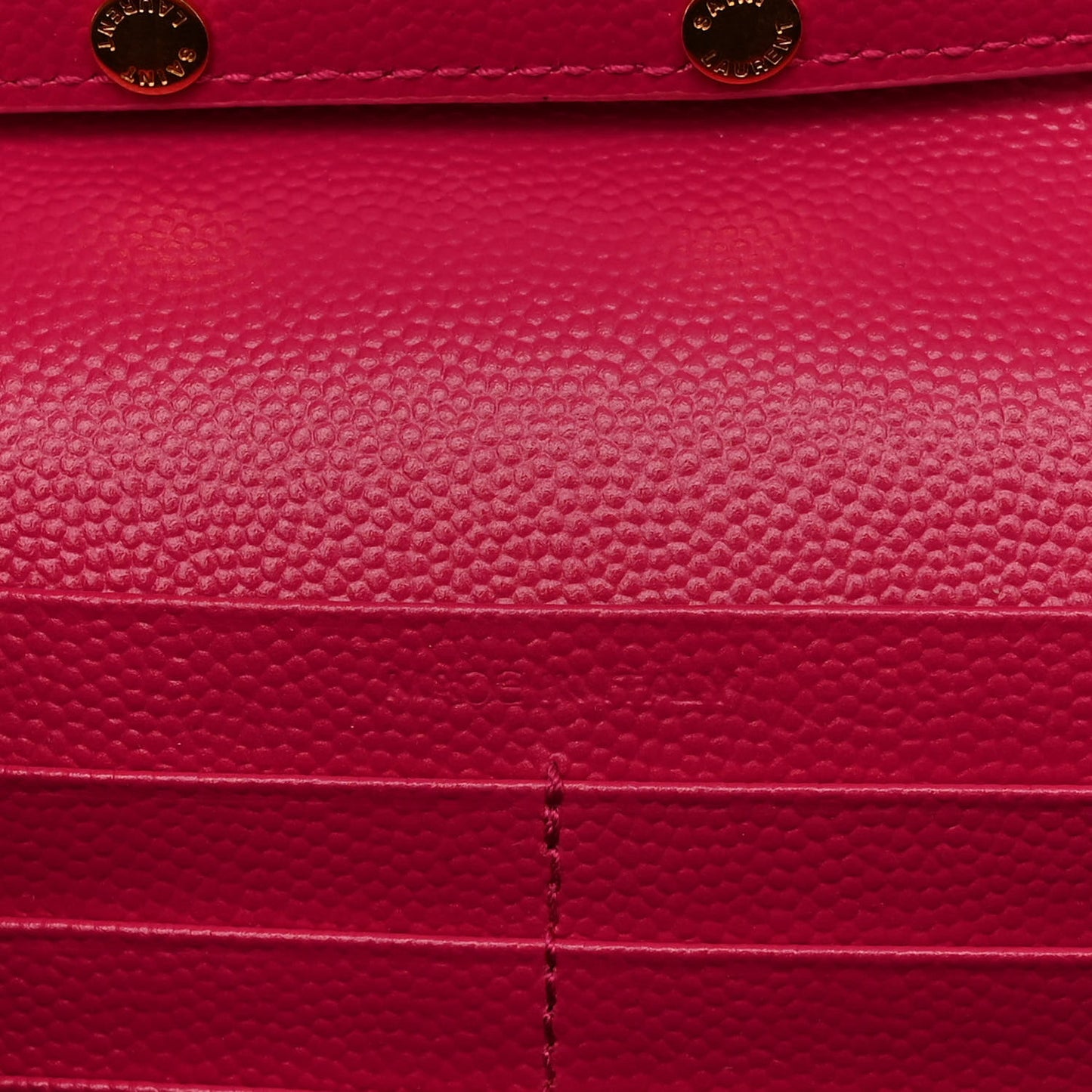 Grain De Poudre Matelasse Chevron Monogram Chain Wallet Lipstick Fuchsia