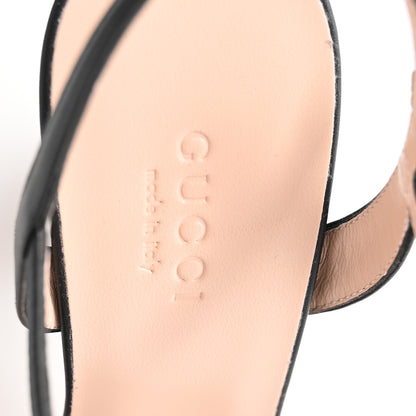 Gucci Lifford Calfskin GG Marmont Ankle Wrap 105mm Sandals 35 Black 8 of 9