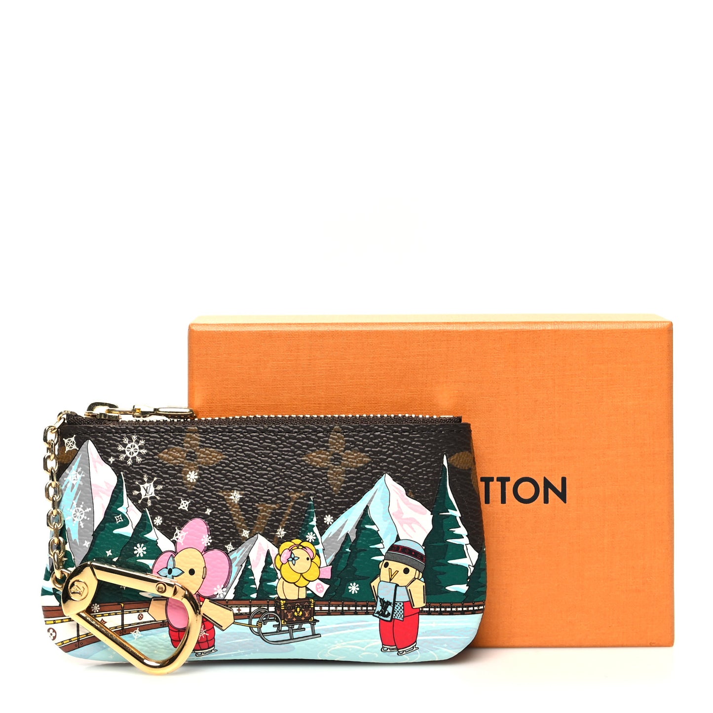 Monogram 2023 Christmas Animation Alpine Key Pouch Pink