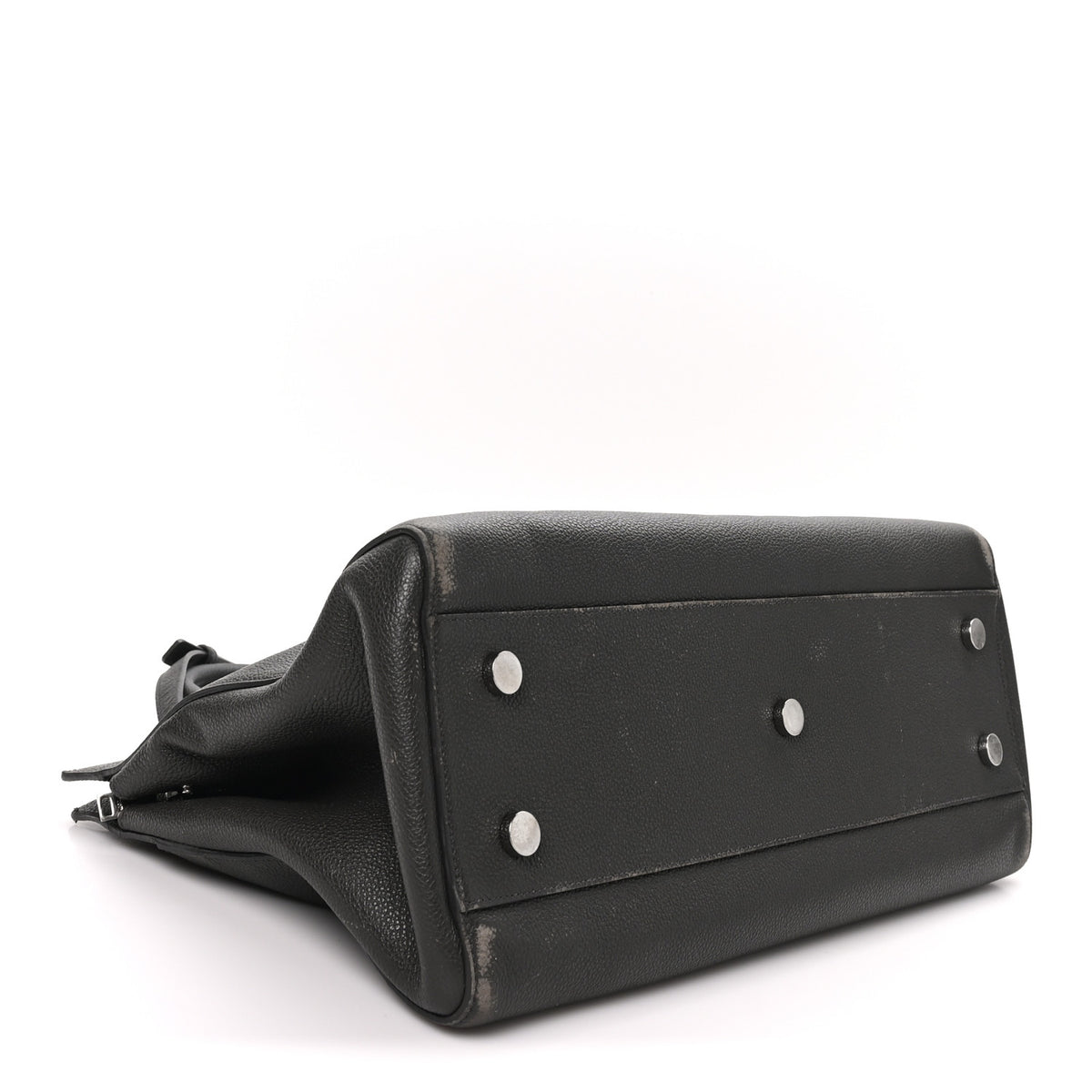 Saint Laurent Grained Calfskin Medium Cabas Rive Gauche Coal 3 of 11