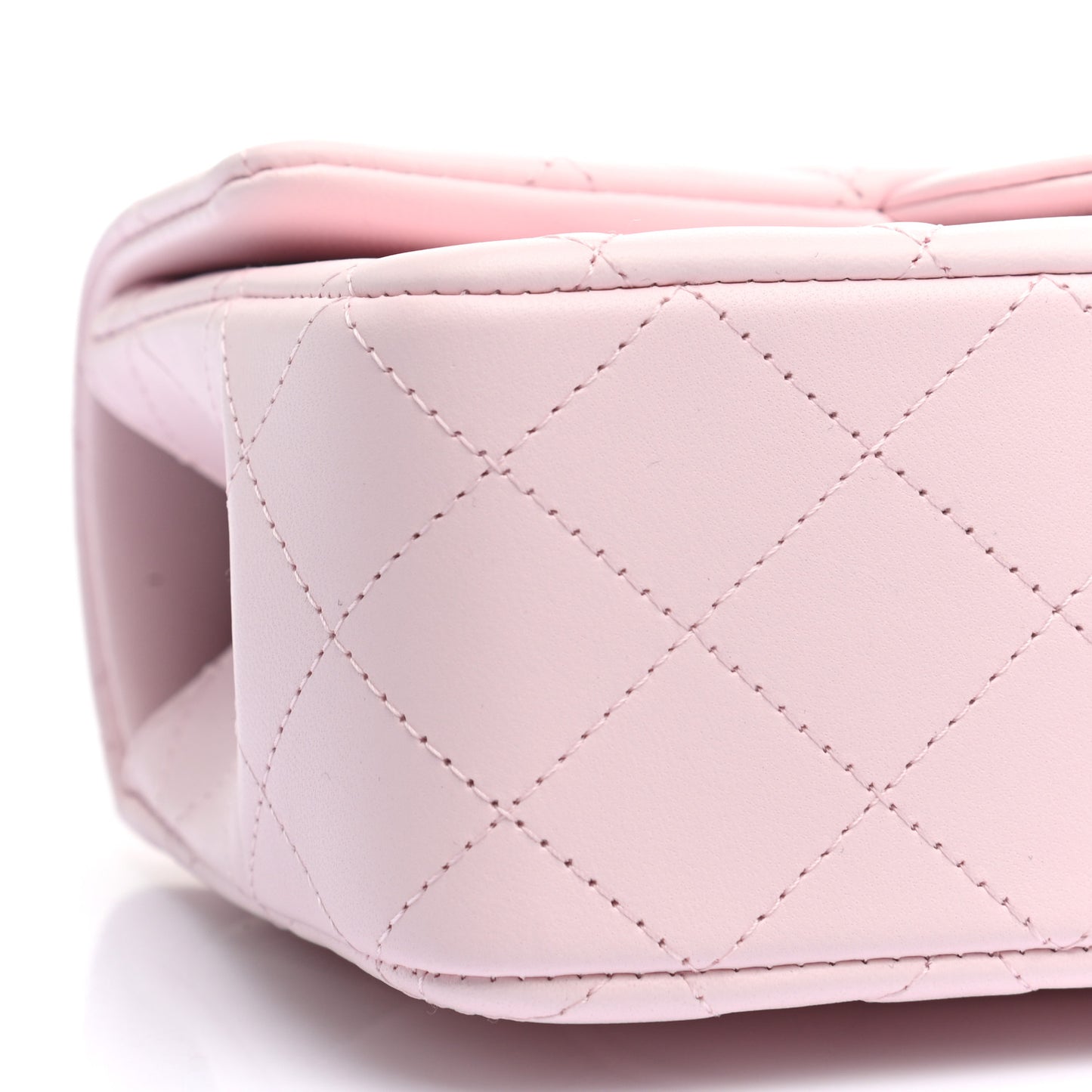Lambskin Quilted Mini Top Handle Rectangular Flap Light Pink
