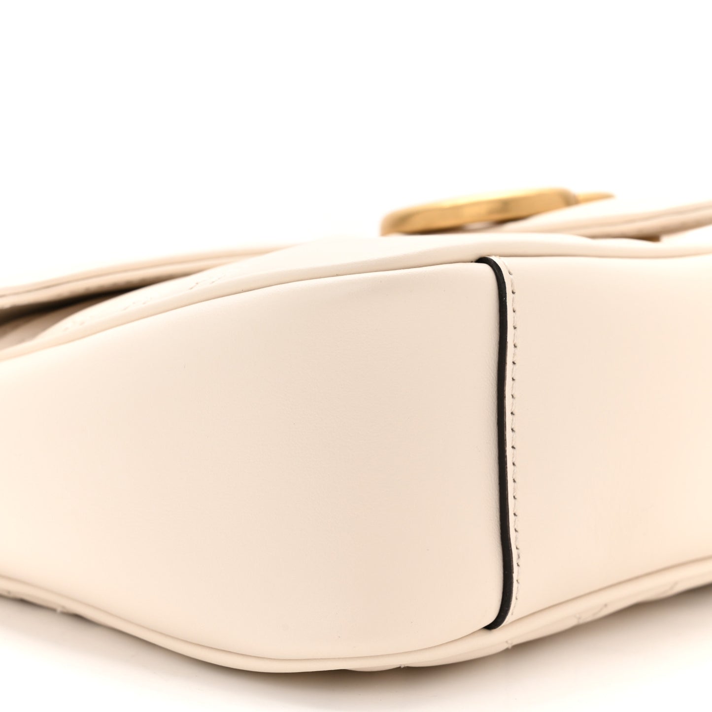 Calfskin Matelasse Small GG Marmont Shoulder Bag White