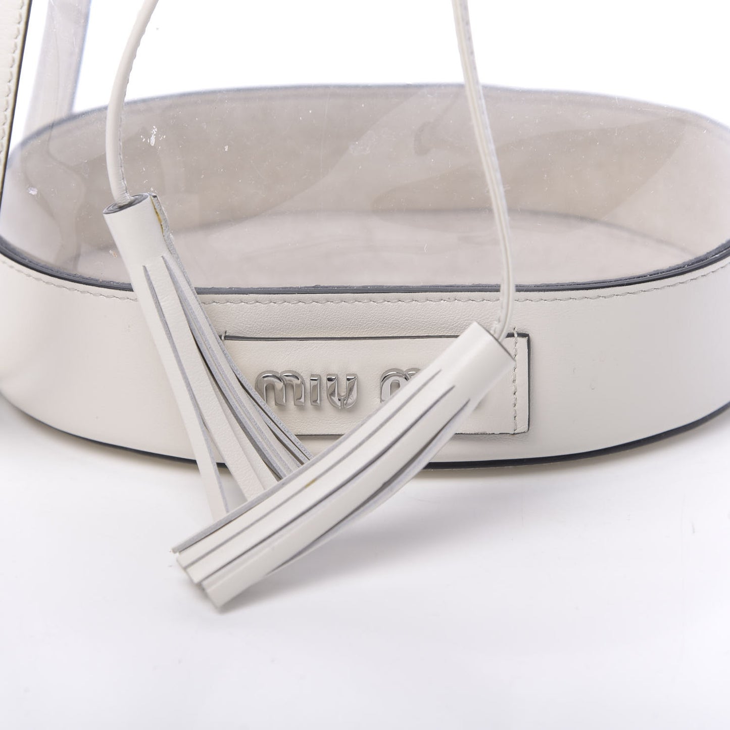 Transparent Drawstring Bucket Bag White