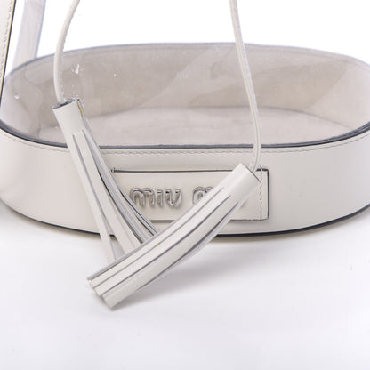 Miu Miu Transparent Drawstring Bucket Bag White 8 of 10
