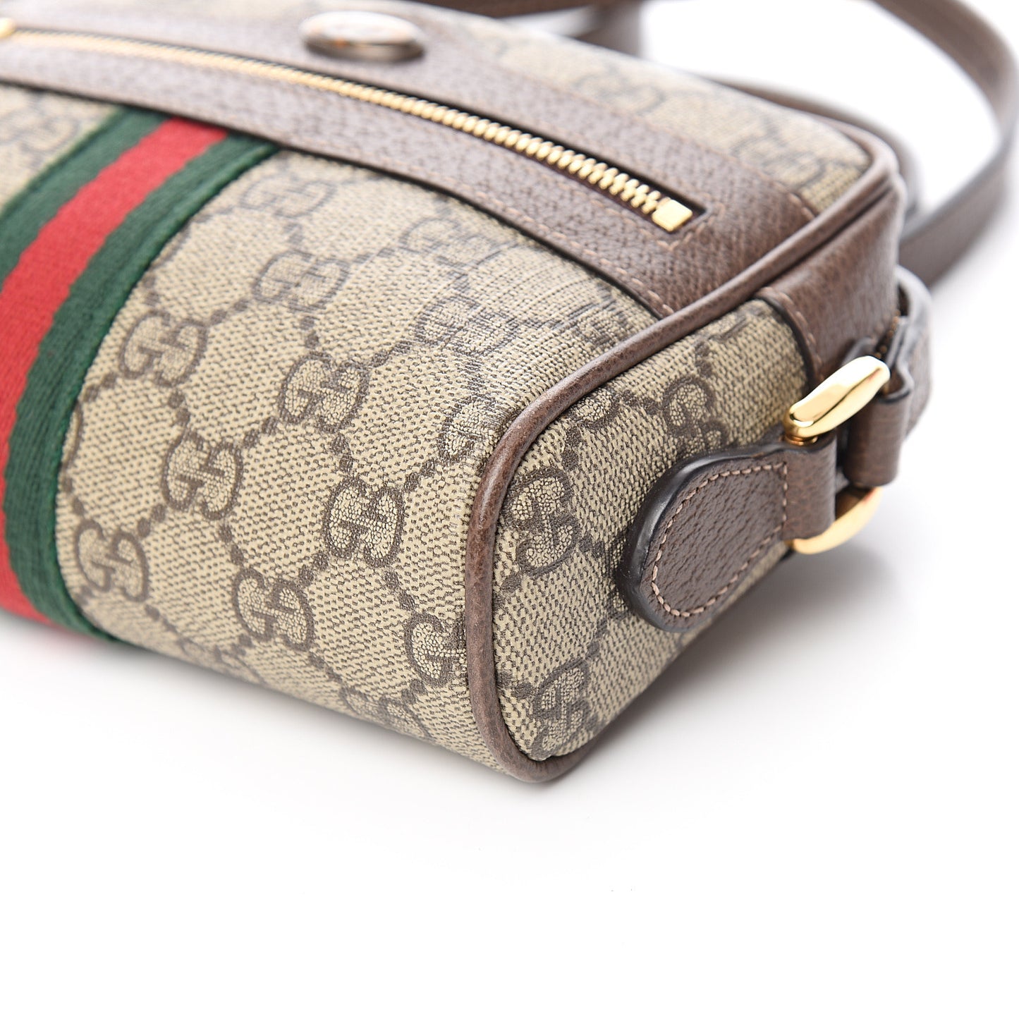 GG Supreme Monogram Web Mini Ophidia Shoulder Bag Brown