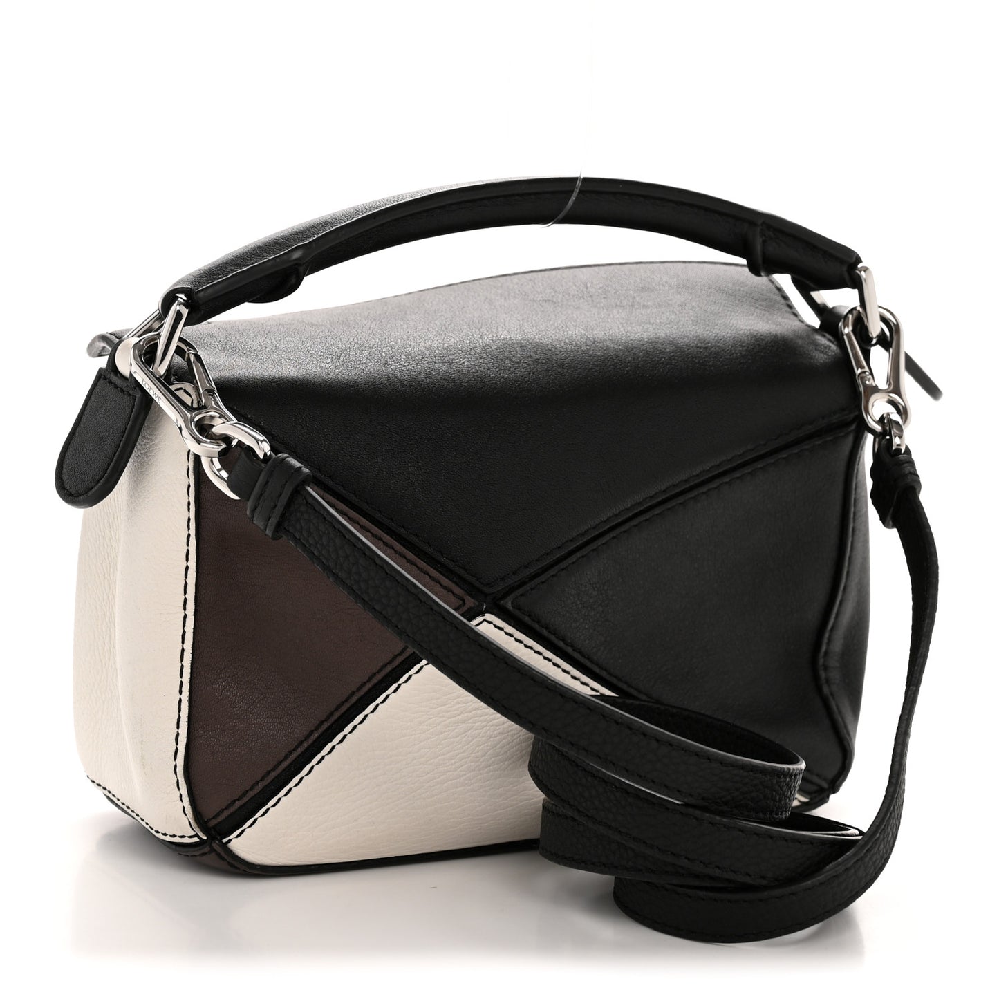 Calfskin Mini Puzzle Bag Black Taupe