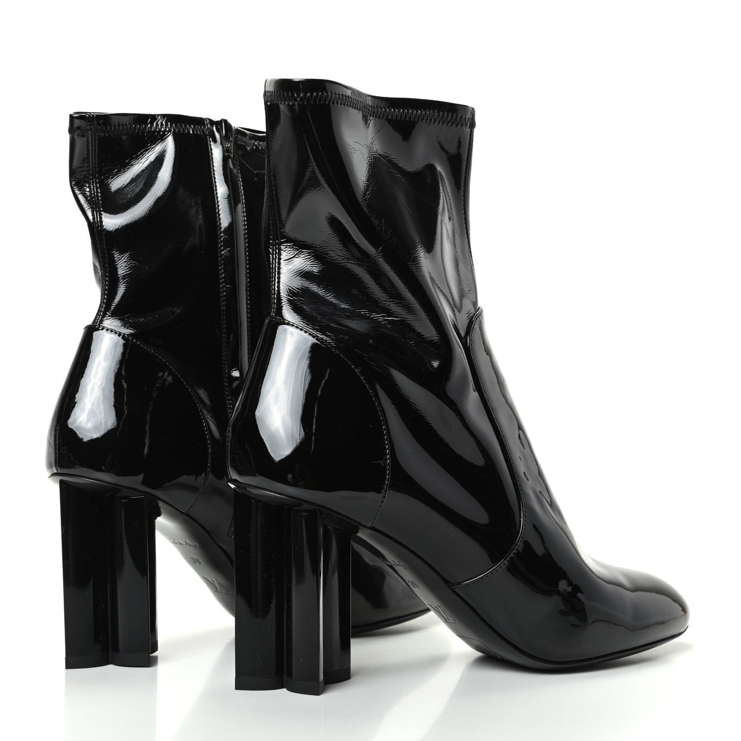 Patent Silhouette Ankle Boots 39 Black
