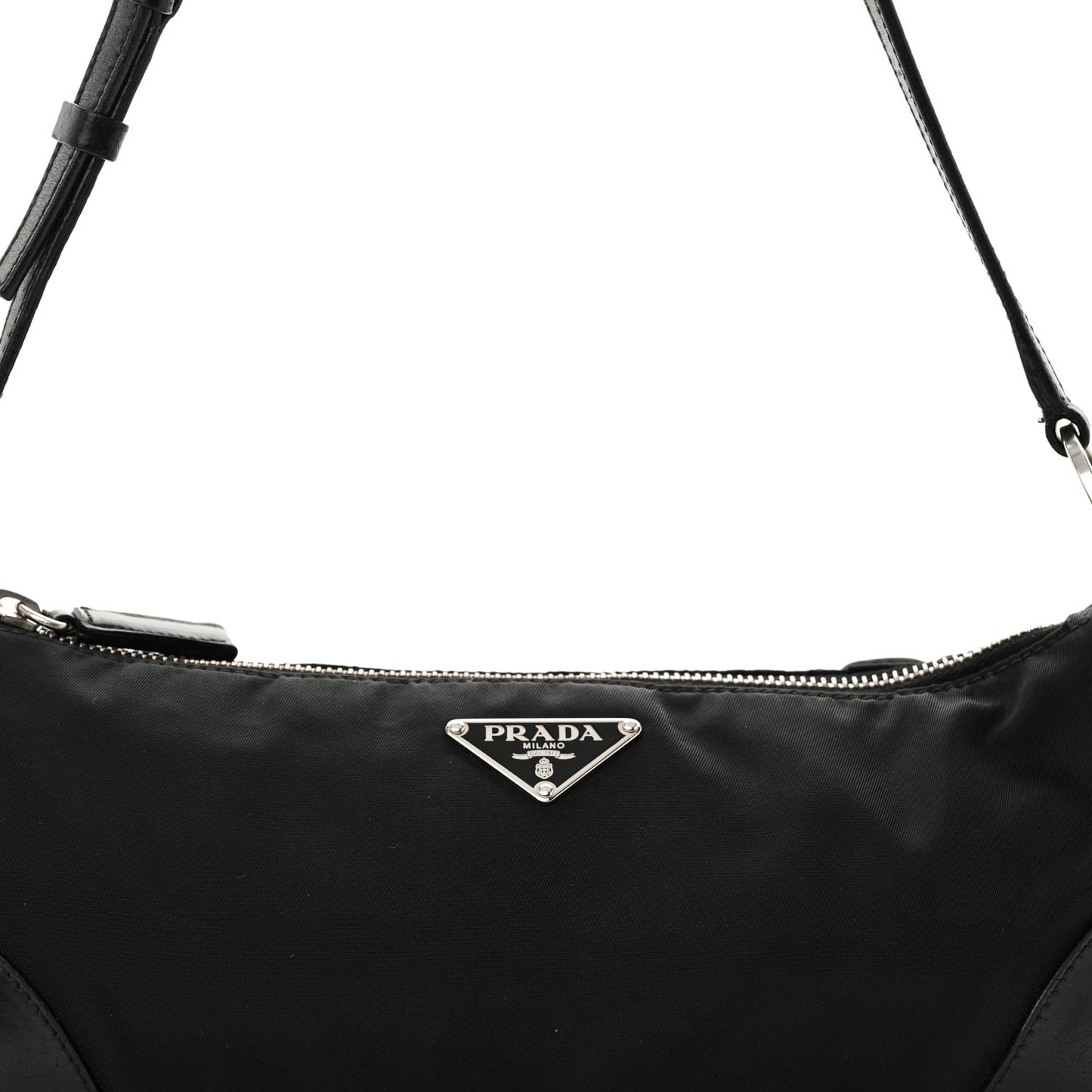Tessuto Light Nylon Soft Calf Shoulder Bag Black