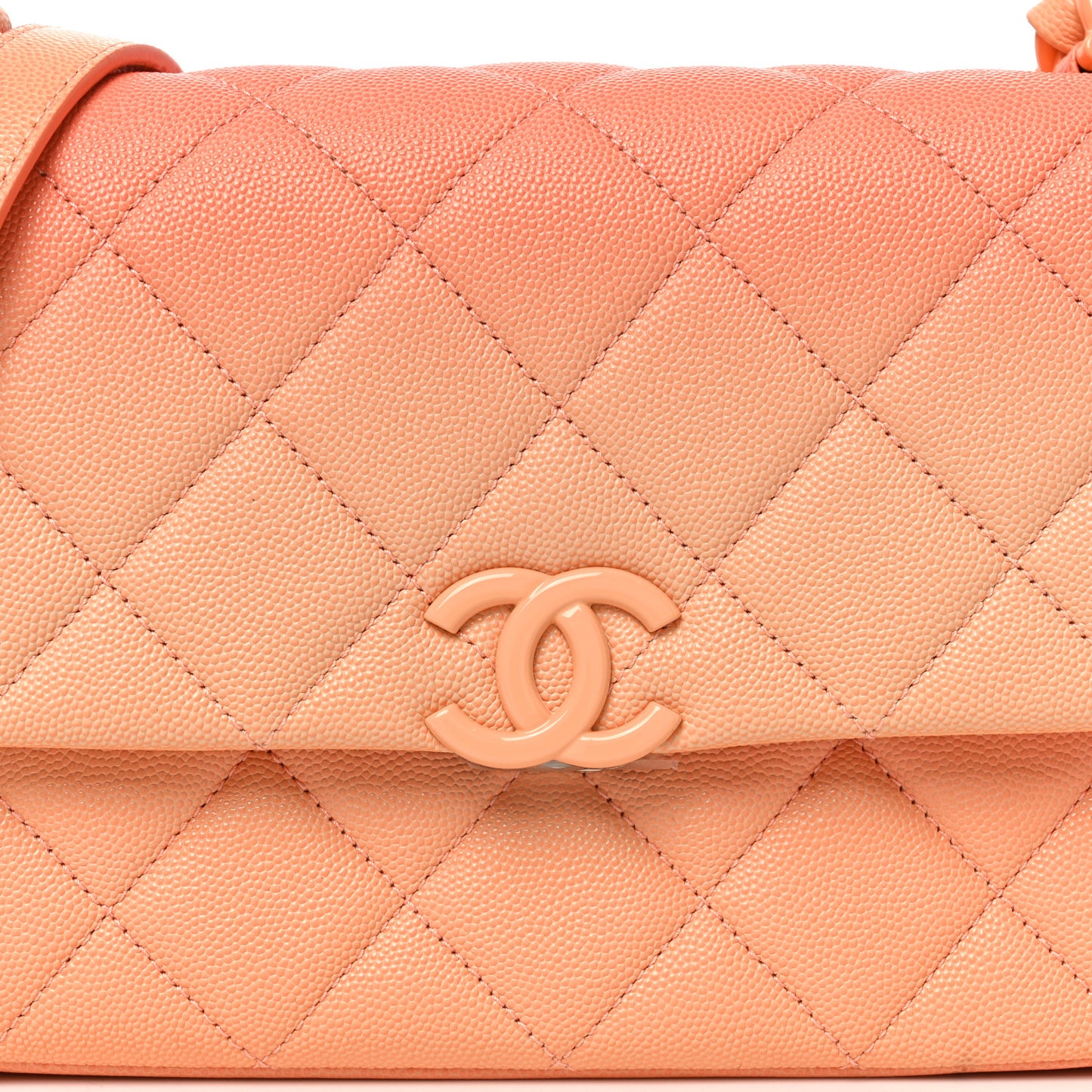 Shaded Caviar Quilted My Everything Small Flap Orange Light Orange