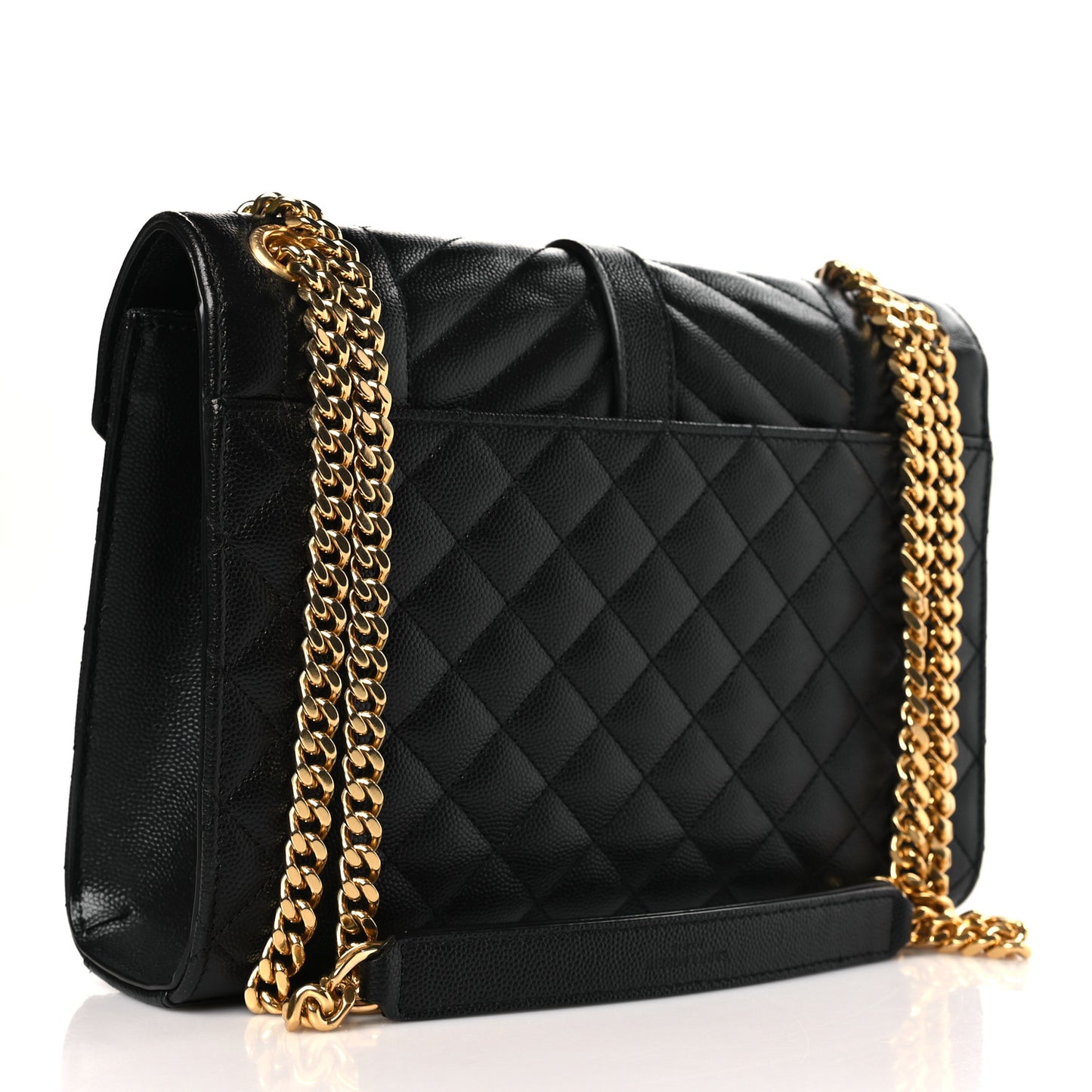 Grain De Poudre Textured Mixed Matelasse Triquilt Medium Monogram Satchel Black