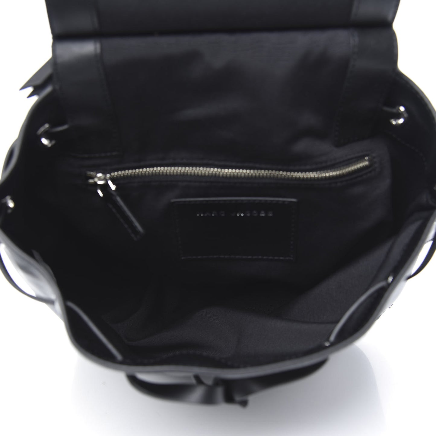 Lambskin Mid Zip Backpack Black