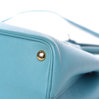 Prada Saffiano Cuir Small Double Bag Turchese 23 of 31