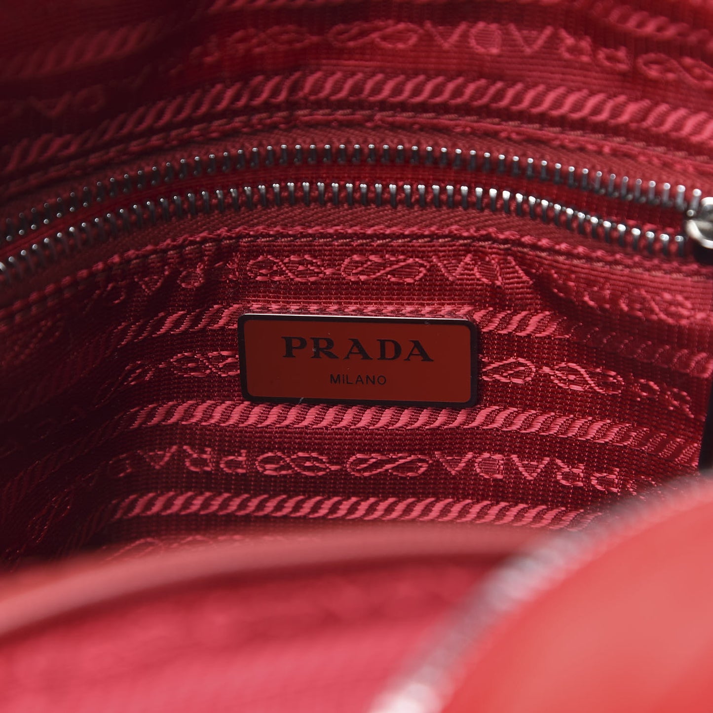 Nylon Tessuto Impuntu Quilted Backpack Rosso