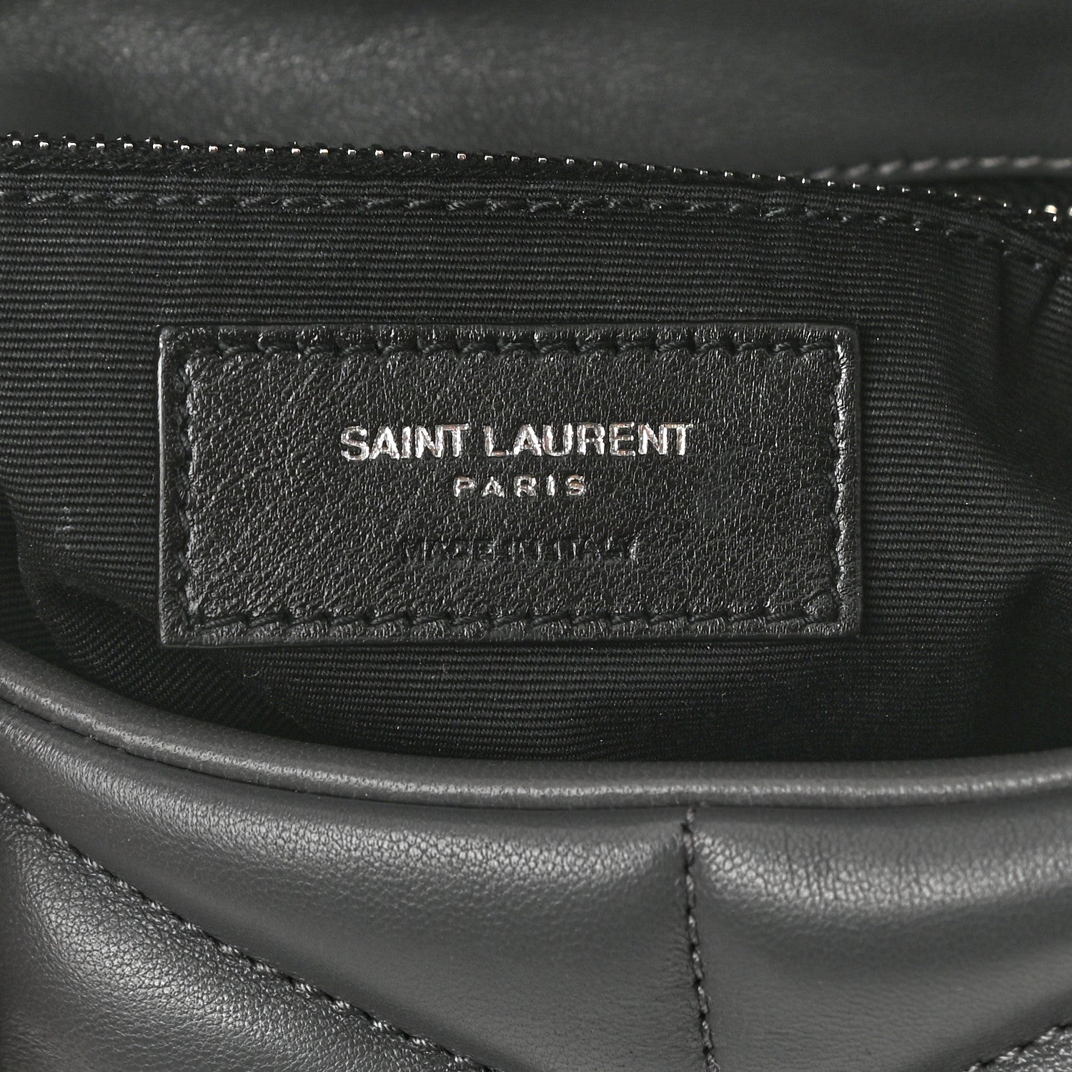 Saint Laurent Lambskin Quilted Toy Loulou Puffer Monogram Chain Satchel Storm 6 of 9