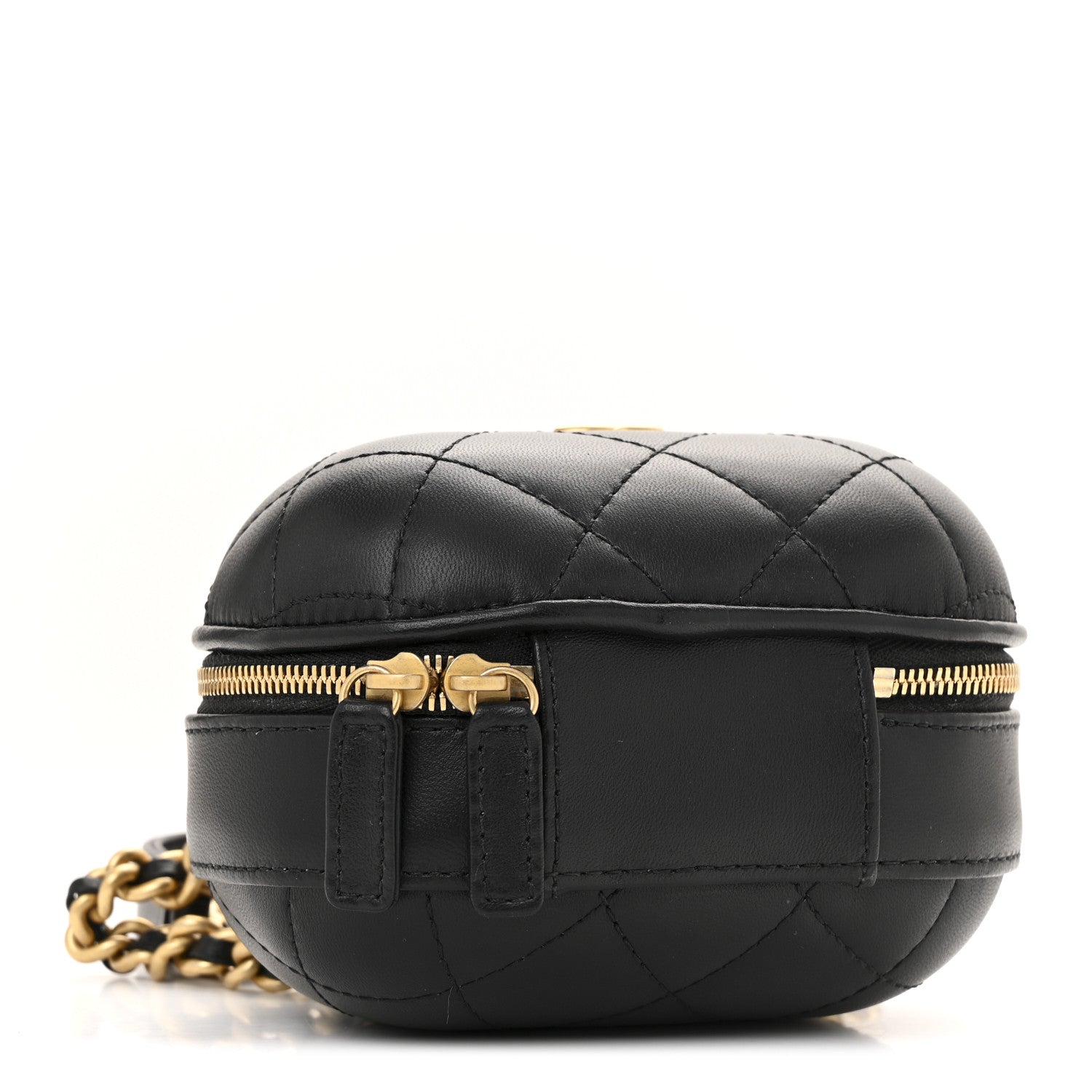 Chanel Lambskin Quilted CC Bubble Vanity Case With Chain Black 4 of 11