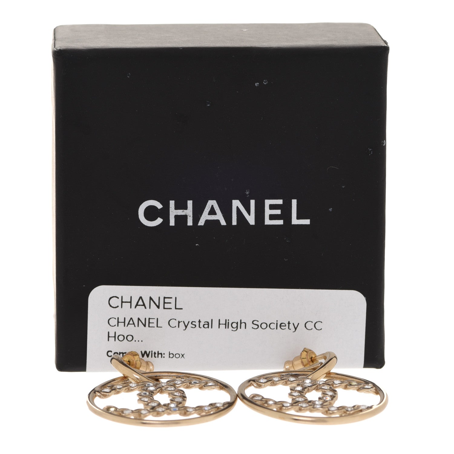 Chanel Baguette Crystal High Society CC Drop Earrings Gold 5 of 5