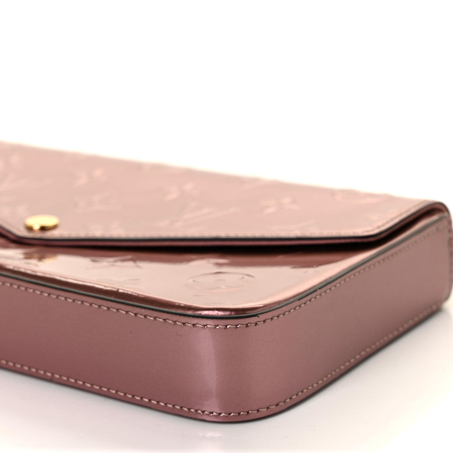 Louis Vuitton Vernis Pochette Felicie Chain Wallet Metallic Pale Pink 9 of 9