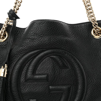Gucci Pebbled Calfskin Medium Soho Chain Shoulder Bag Black 8 of 10