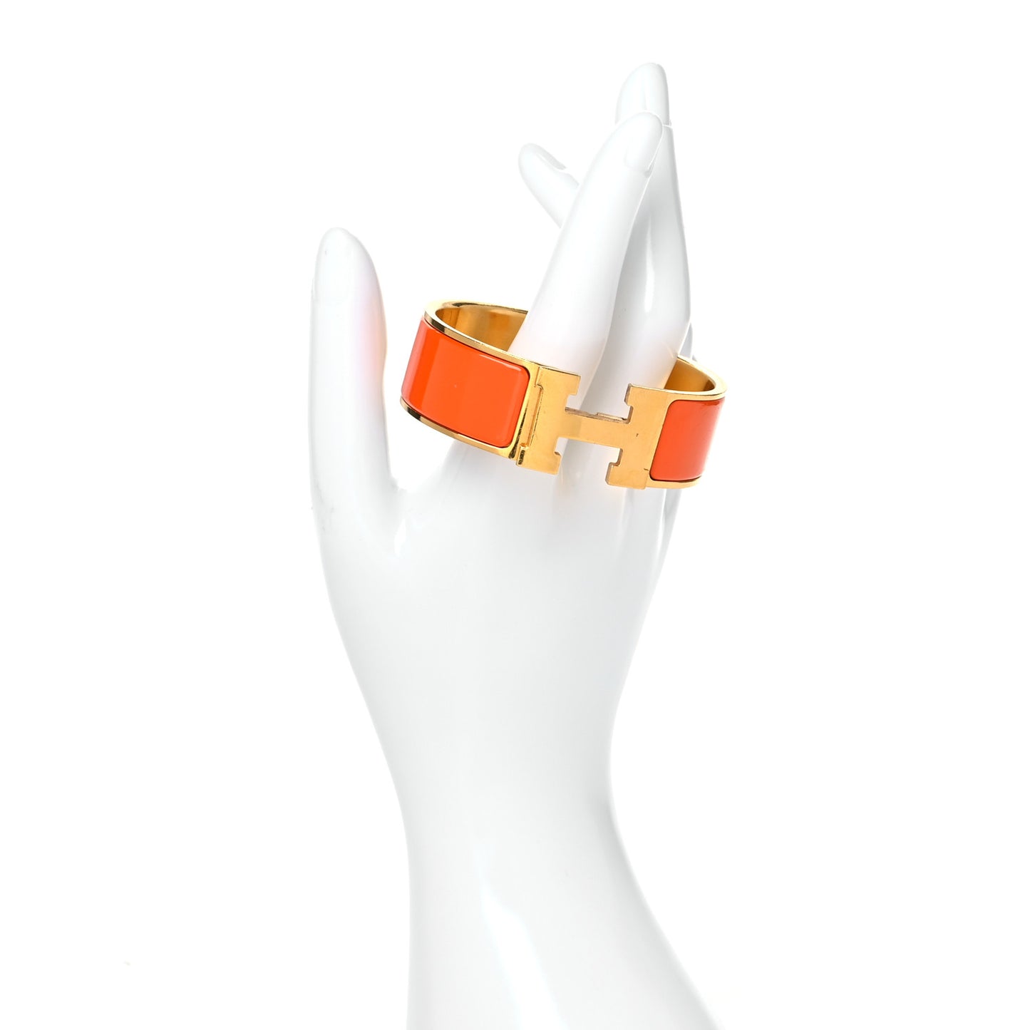 Enamel Wide Clic Clac H Bracelet GM Orange
