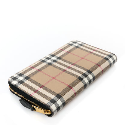 Burberry Vintage Check Elmore Zip Around Wallet Black 4 of 7