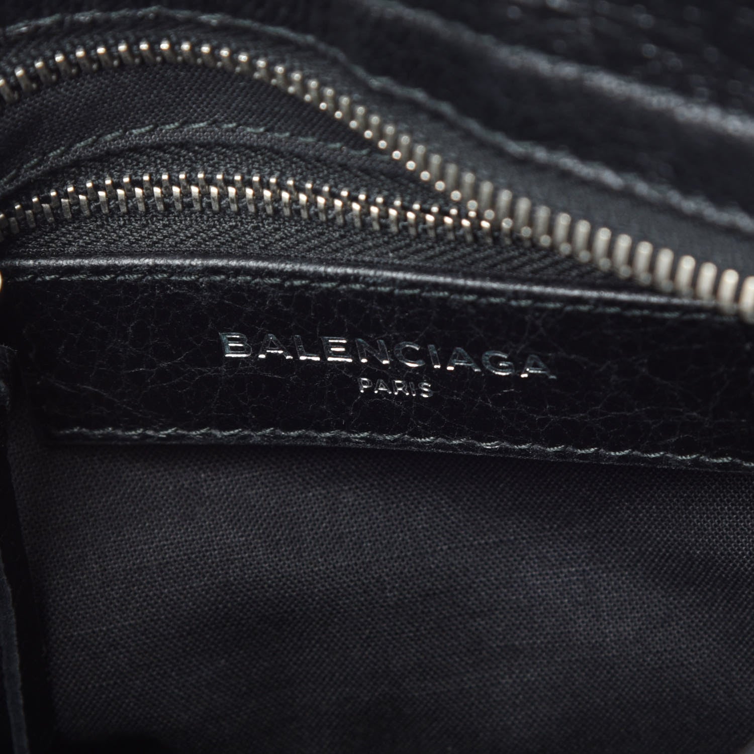 Balenciaga Agneau Classic Silver Hardware Mini City Logo Strap Black White 6 of 14