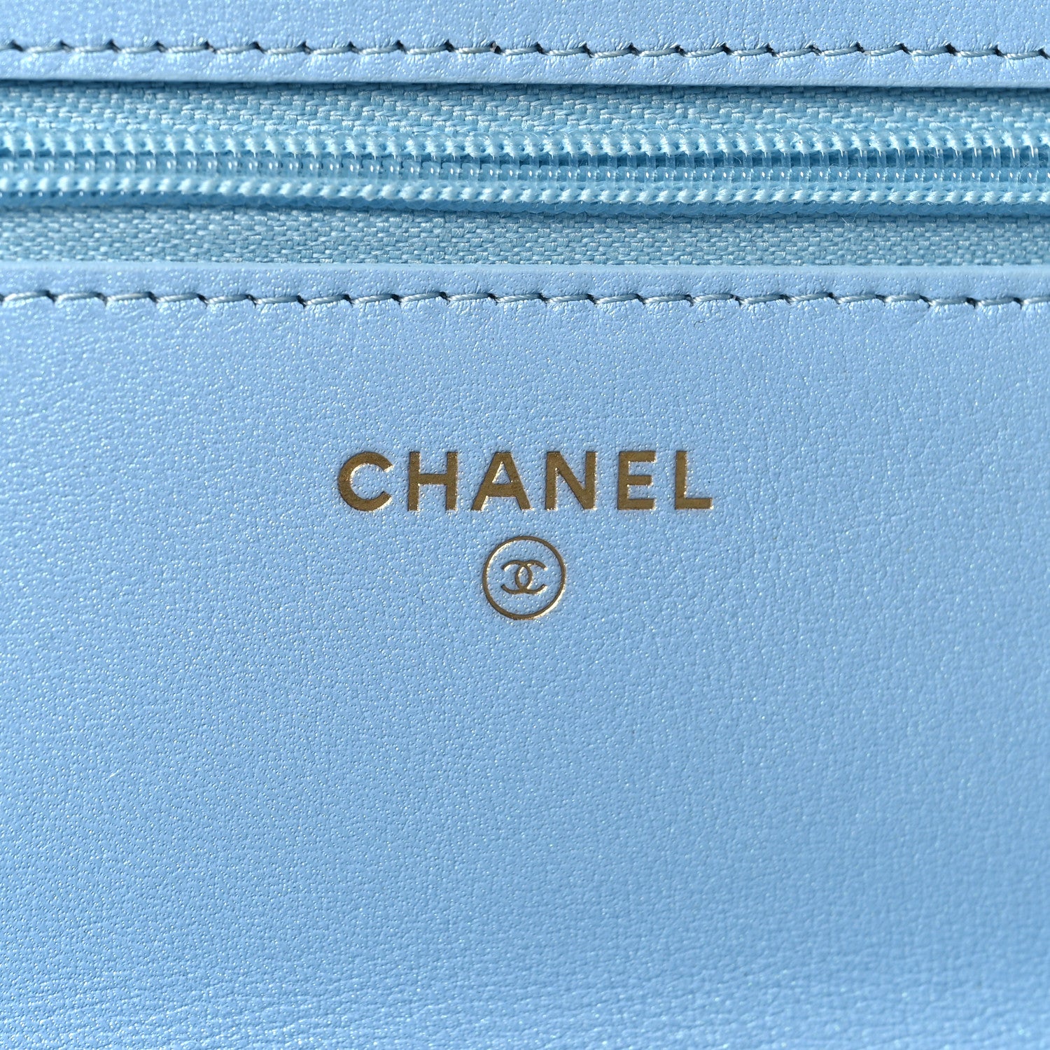 Chanel Lambskin Quilted Mini Wallet On Chain WOC Light Blue 6 of 12