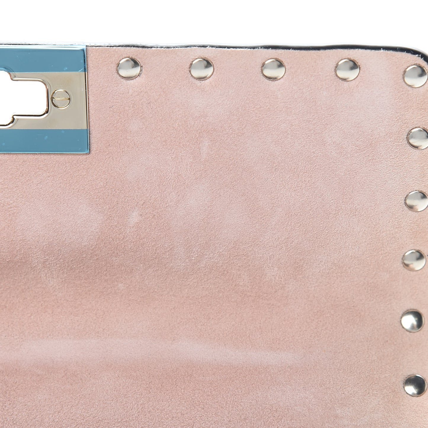Craquele Nappa Small Rockstud Spike Shoulder Bag Water Rose