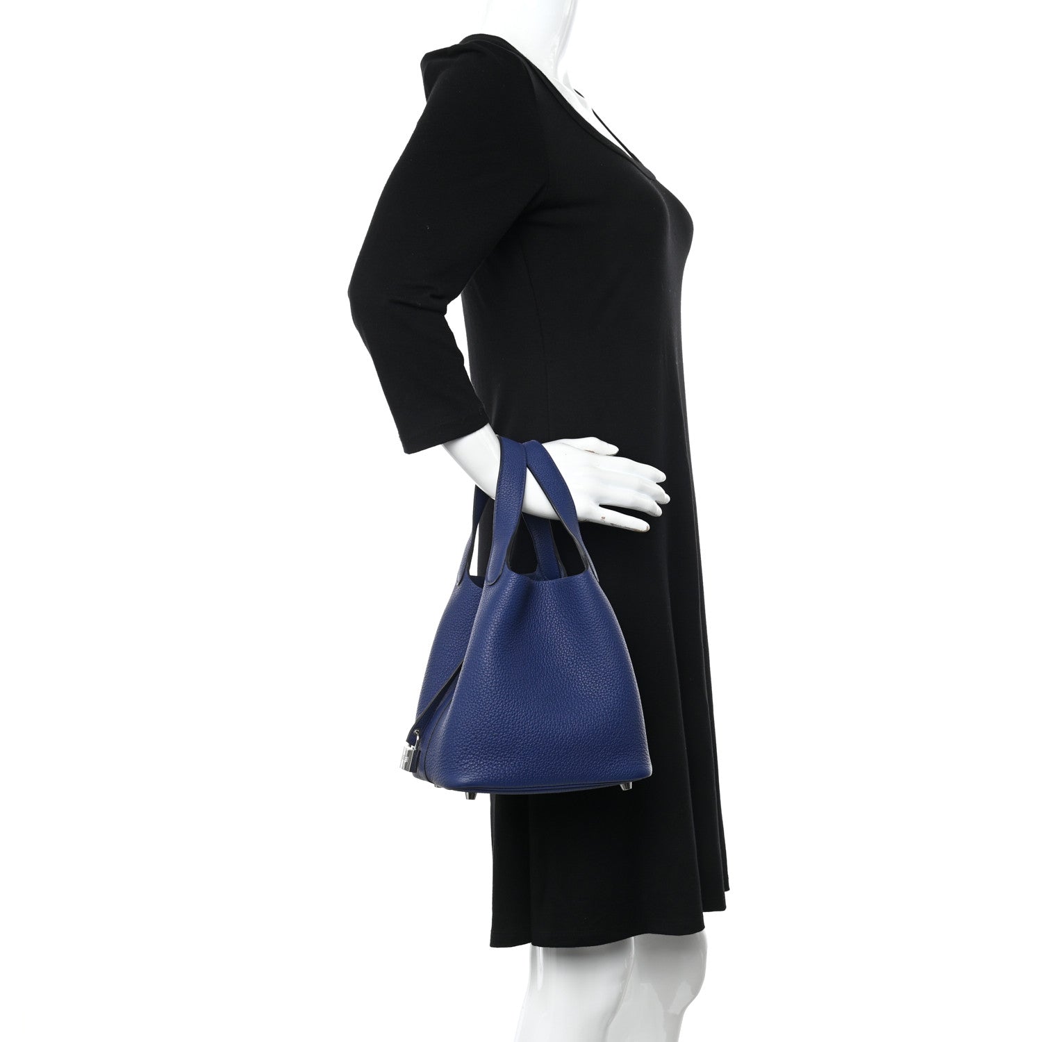 Hermes Taurillon Clemence Picotin Lock 18 PM Bleu Electrique 2 of 11