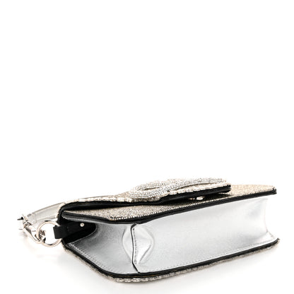 Valentino Garavani Swarovski Crystal Embroidered Vlogo Small Loco Shoulder Bag Crystal Silver 4 of 10