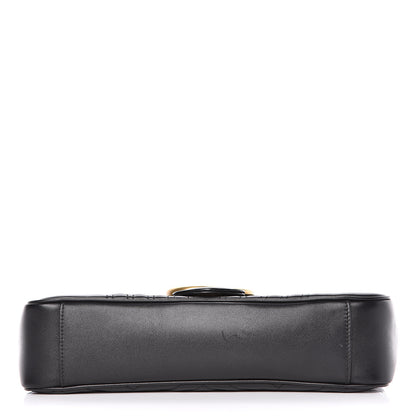 Gucci Calfskin Matelasse Medium GG Marmont Shoulder Bag Black 9 of 12