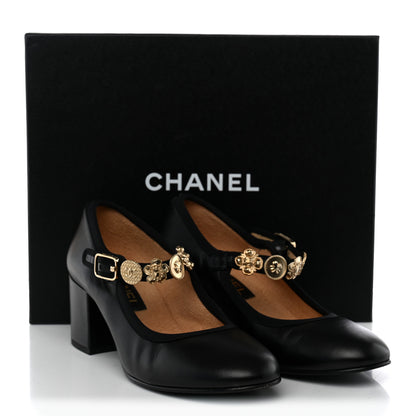 Chanel Lambskin Mary Jane Charm Pumps 39.5 Black 13 of 13