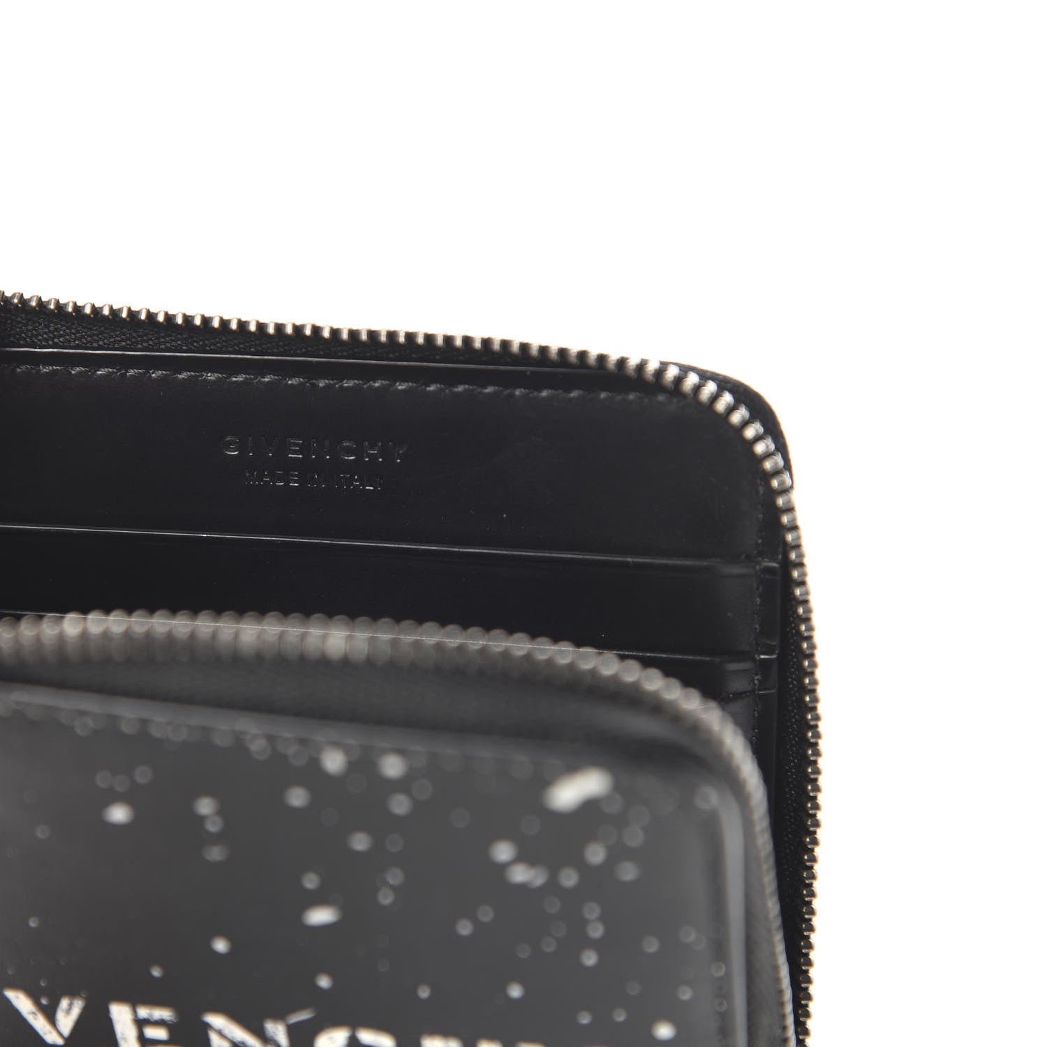 Givenchy Calfskin Gravity Logo Print Zip Wallet Black 8 of 10