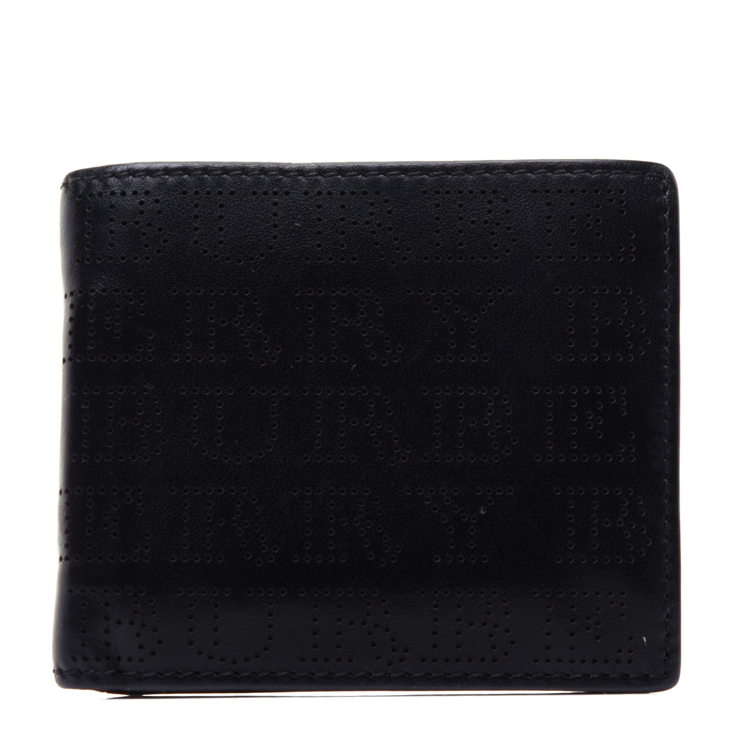 Burberry Calfskin Perforated Bi-Fold Wallet Black 1 of 11