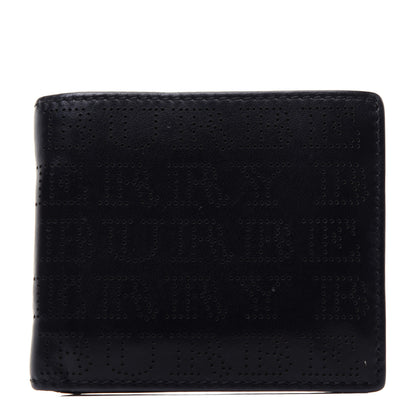 Burberry Calfskin Perforated Bi-Fold Wallet Black 1 of 11