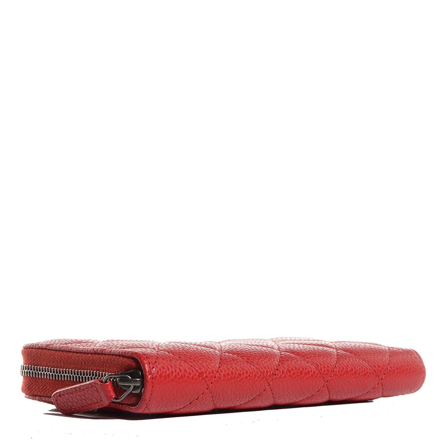 Caviar Quilted Small Zip Around Wallet Red